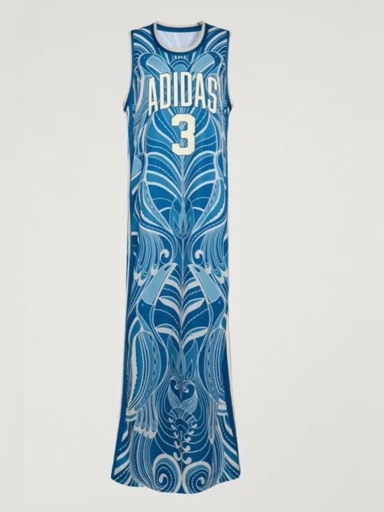 Adidas X Farm Rio Premium Dress blue and white L - Picture 1 of 6